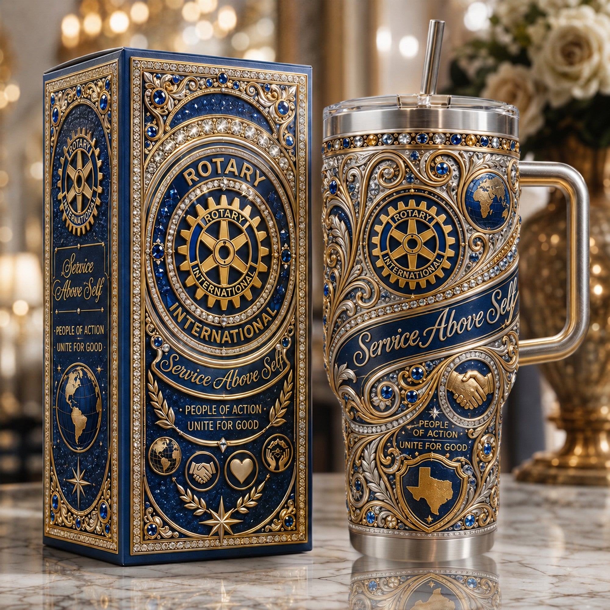 Premium ROTI 40oz Tumbler With Handle TNSM