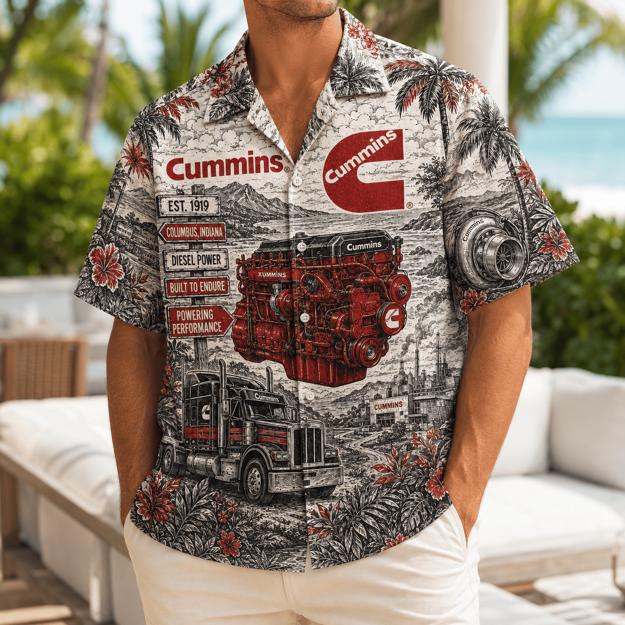 PREMIUM CMMN HAWAIIAN SHIRT LNTH