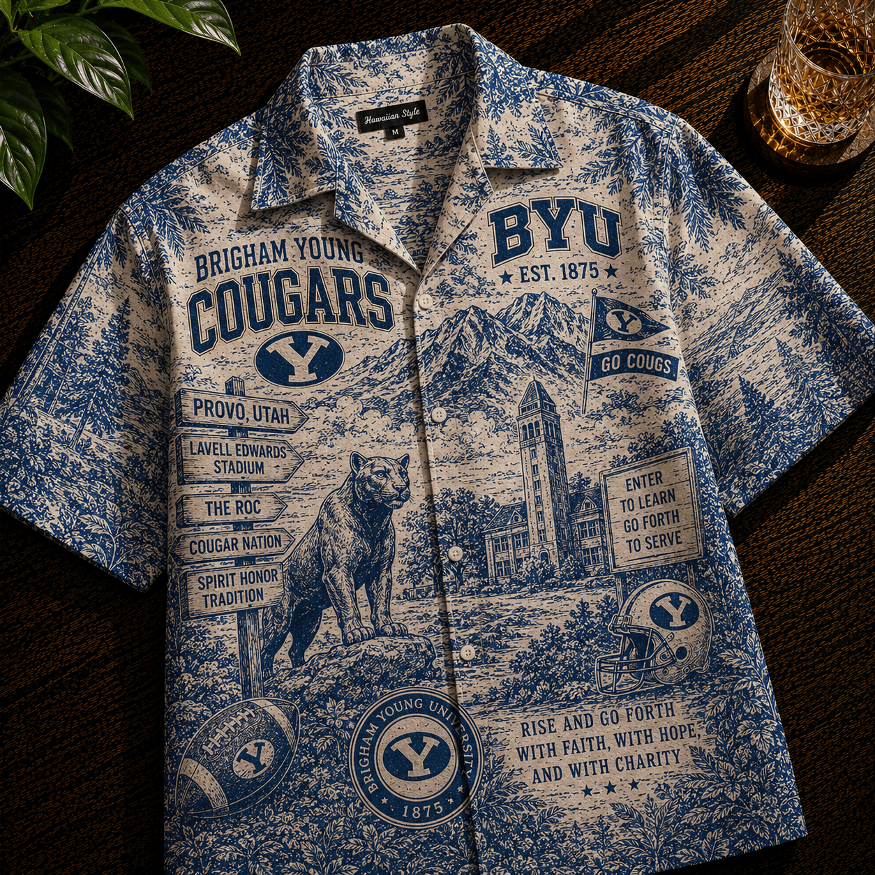 PREMIUM BYU HAWAIIAN SHIRT TTNL