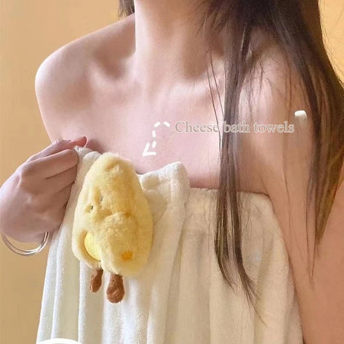 Cute Bathrobe Velcro Fixed Absorbent and Not Easy To Lose Hair Soft and Comfortable Elastic and Adjustable Home Bathrobe